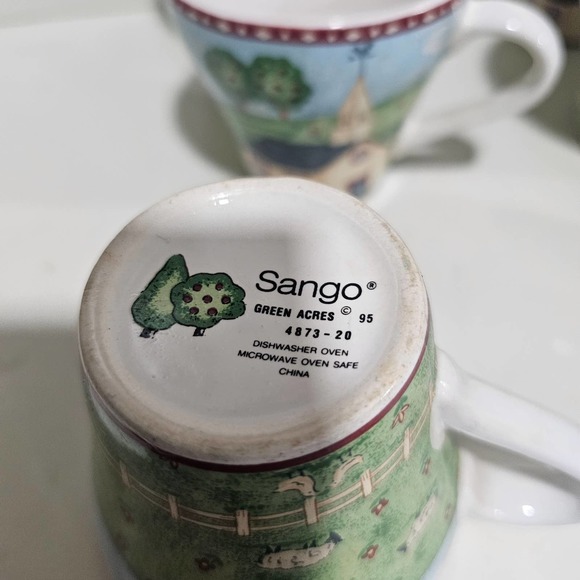 Vintage Sango Green Acre mugs‎ 8 oz Set of 6 - Picture 7 of 7